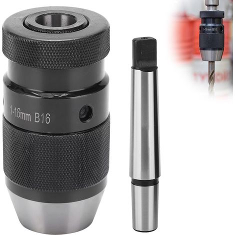 Mandrin Perceuse de Tour sans Clé 1-16mm à Serrage Automatique MT2 - B16 Arbre, pour Mandrins de Tour Serrer l'outil, Mandrin de Perçage, Mandrin pour Tour MK2 (1/5)