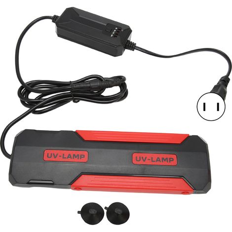 Lampe UV 22 W pour aquarium, dos détachable, stérilisation à 180°, minuterie intelligente, prise US 110 V (1/5)