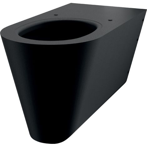 Delabie WC 700 S fixation murale raccordement arrière en acier inoxydable matériau 1.4301 noir mat - Version accessible