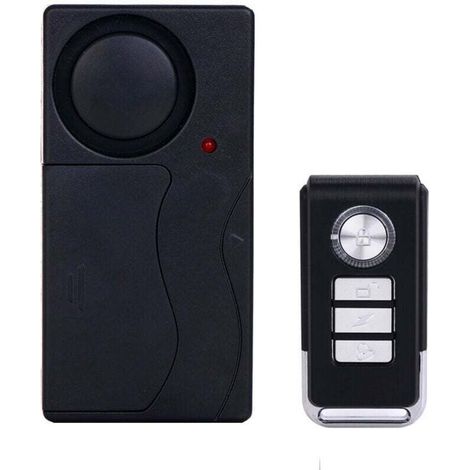 Alarme de vibration sans fil, alarme antivol antivol pour vélo/vélo/moto/voiture/véhicules/porte/fenêtre, 110db super fort (télécommande incluse) (1/4)