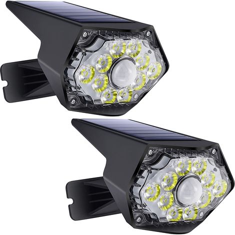 Lot de 2 lampes solaires d'extérieur pour le sport, lampes solaires LED pour porte d'entrée, jardin, terrasse, garage (couleur : lumière blanche)