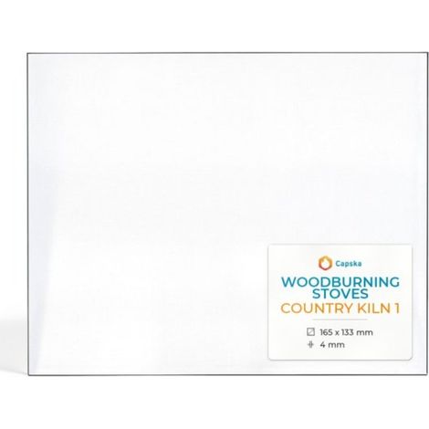 Vitre Woodburning Stoves COUNTRY KILN 1 - Verre Rectangle pour poêle à bois - 165 x 133 mm (L1 x H1) - 4 mm (1/5)
