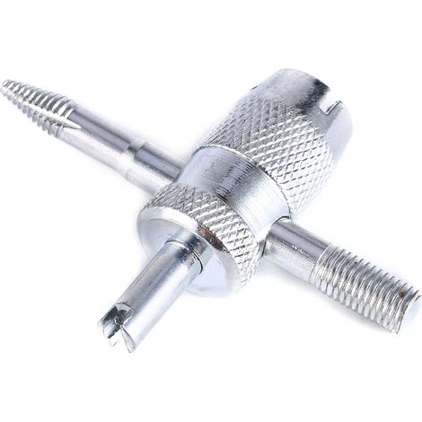 Tournevis à 4 voies pour pneus de voiture, moto et camion : outil de réparation de valve et démonte-noyau de pneu. (1/5)