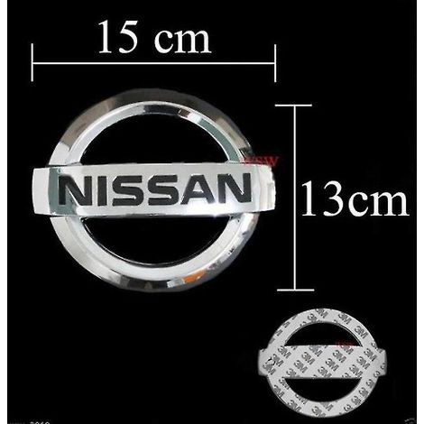 Logo Nissan chromé 15 cm x 13 cm hayon arrière (1/5)