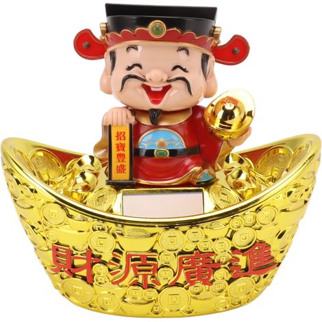 Ornement Dieu de la Richesse Solaire Statue de Fortune Hochet pour Auto Maison Décoration Modèle 683 (1/5)