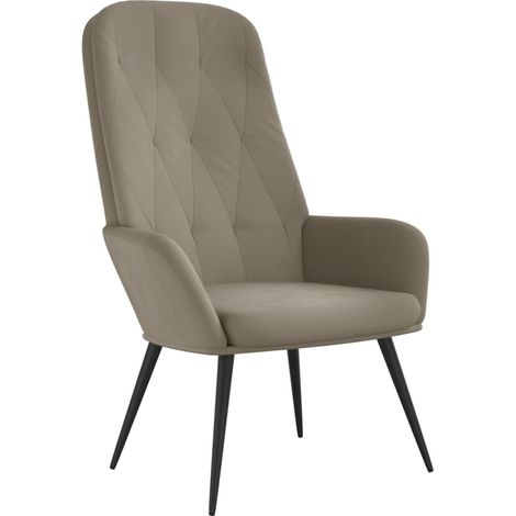Poltrona lounge da camera dal design moderno per divano letto in velluto grigio chiaro DEC026678