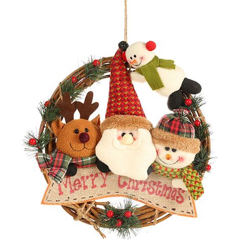 Décoration de porte de guirlande de Noël, petite guirlande de Noël engourdie, décoration de Noël, porte d'entrée guirlande de signe de Noël, décoration de fenêtre murale de cuisine à la maison (1/5)
