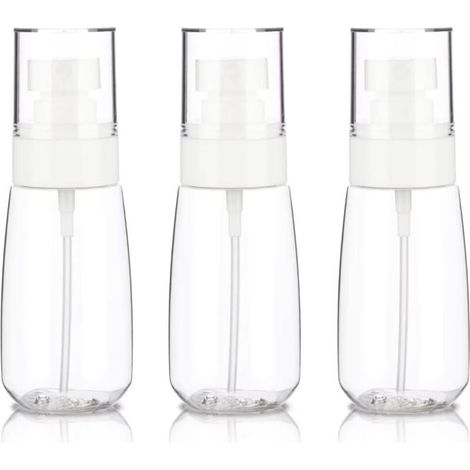 Set mit 3 kleinen 60-ml-Reisesprühflaschen, leere Reisesprühflaschen, Mini-Kunststoff-Feinnebelsprühflaschen (1/4)