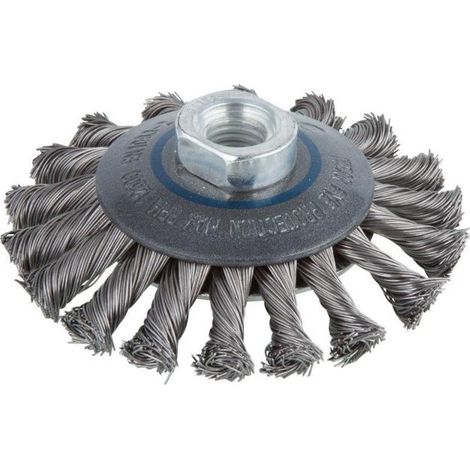 Wolfcraft Kegeldrahtbürste Ø 100 mm gezopft für Winkelschleifer Winkelschleifer (1/2)
