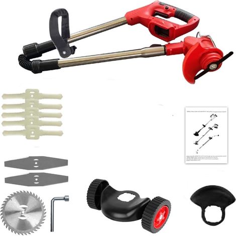 Tondeuse à Gazon électrique portative Tondeuse Pliable réglable Jardin élagage Outils électriques de Coupe Batterie au Lithium 8 Accessoire (Color : No Battery-01, Size : T) (1/5)