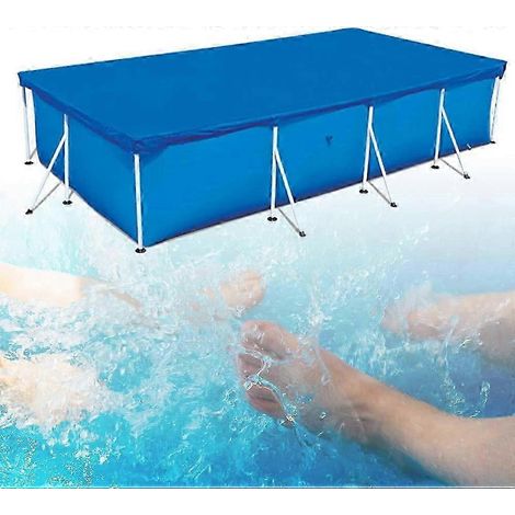 Couverture de piscine rectangulaire, couverture de piscine ronde, imperméable et anti-UV, pour jardin (rectangle bleu, 260 x 170 cm) (1/5)