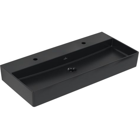 VB WT Memento 2.0 1000x470mm rectangulaire 2HL. o ÜL Dessous fermé Noir Purc+