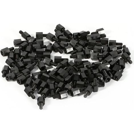 100 pcs M2 M3 M4 Plastique Nylon Hex mle Femelle Femelle Entretoise Tête Ronde Vis crou (1/4)