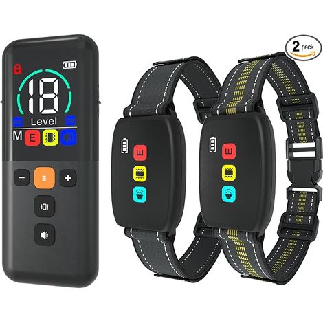 Meloive Collier de Dressage pour Chien,Portée de 3500 Mètres,3 Modes Vibration/Choc Électrique/Son avec Verrouillage de Sécurité,Collier Rechargeable pour Petit Gros Chien,2 Colliers (1/5)