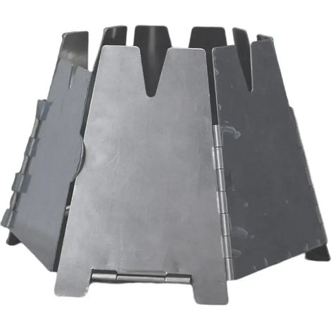 Réchaud à bois pliable de camping, mini réchaud à bois coupe-vent, réchaud hexagonal en acier inoxydable, idéal pour le camping, la randonnée, la cuisine, le barbecue, réchaud de cuisine portable (1/4)