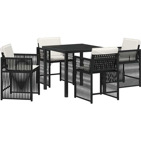 Maison Exclusive - Conjunto de Comedor de Jardín 5 uds. Negro rat (1/5)