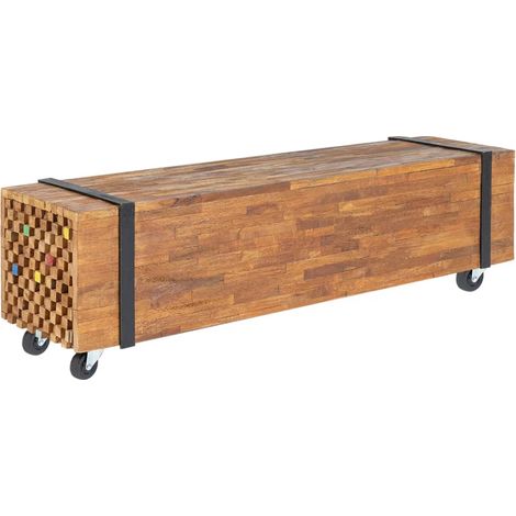 TV-Schrank 110x30x32,5 cm Massivholz Teak