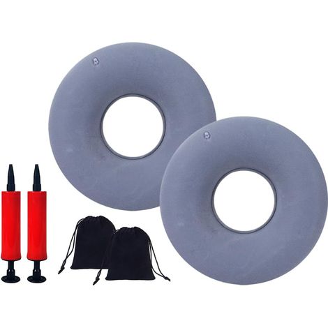 2 Pièces Coussin d’Assise Gonflable en Anneau, Coussin de Siège Gonflable avec Pompe, Coussin Gonflable en Anneau, Envoyer Sac de Rangement, Coussin Coccyx, pour Voiture, Voyage, Bureau (1/5)
