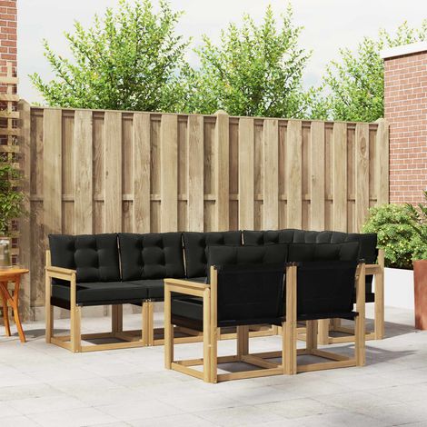 Set di divani da esterno con cuscino 7 pcs Bianco e Nero vidaXL (1/5)