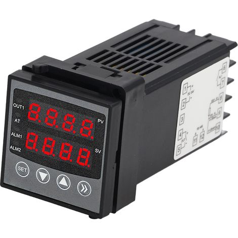 Régulateur de température numérique avec alarme, contrôle PID intelligent, thermostat à double affichage, 24 V CC (1/5)