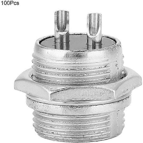 BERM-Fliegerstecker, 100 Stück, Edelstahlgehäuse, 2-poliger Stecker, 16-mm-Sockel, universell (1/4)