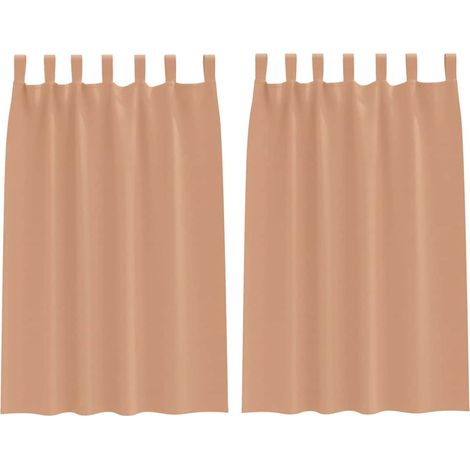 Maison Exclusive - Tende Blackout con Anelli 2 pcs Marrone Chiaro 175 x 140 cm
