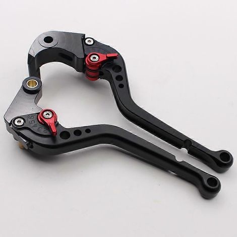 Levier de frein/klaxon réglable en alliage d'aluminium modifié pour moto S1000RR 2015-2020 (poignée longue noire) (1/5)