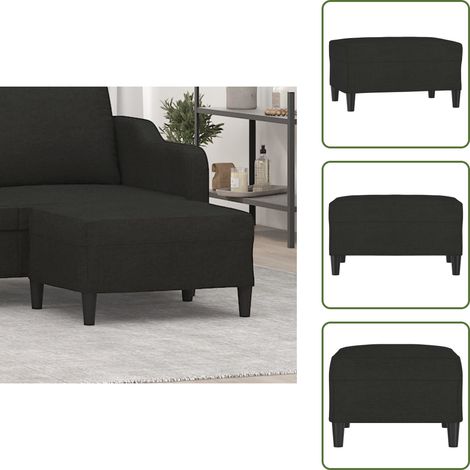 The Living Store Repose-pied Noir 70x55x41 cm Tissu - Tabouret - Repose-pied - Coussin - Chaise Pliable - Mobilier Intérieur (1/5)