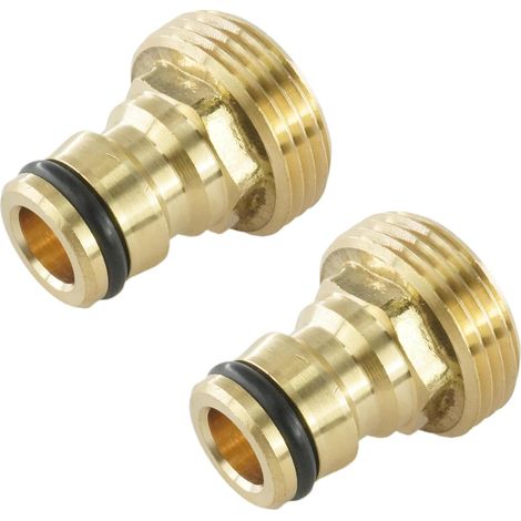 Tuyau d'arrosage connecteur Rapide 1 Pouce en Laiton Filetage mâle Tuyau buse Adaptateur de Connexion Rapide (Lot de 2) (1/5)