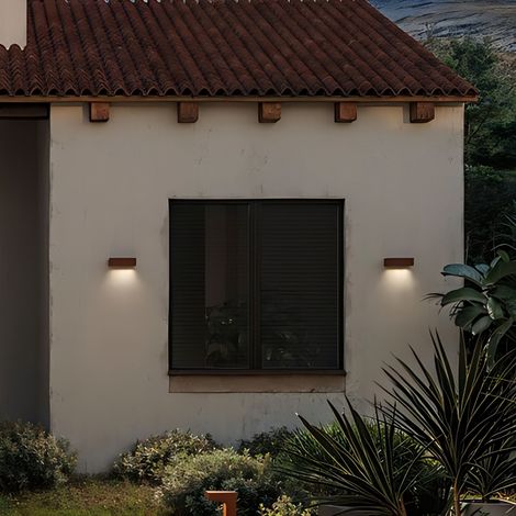 Applique Forward 3 Lumières Asymétrique En Aluminium Corten, Led 15.5W 3000K, Indice De Protection Ip54 Pour Éclairage Extérieur Professionnel
