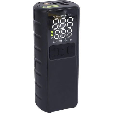 Compresseur d'air Portable de Gonfleur de Pneu, Pompe à Air Portable 150PSI et 8000mAh, Prise en Chargé de L'alimentation Mobile et de L'éclairage LED, pour Voiture, Moto, Vélo (1/5)