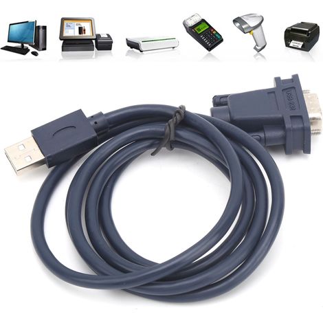 Câble série USB vers RS232 noir 2510500, convertisseur 9 broches de qualité industrielle, 1,2 m, pour connexion à un ordinateur/une imprimante. (1/5)