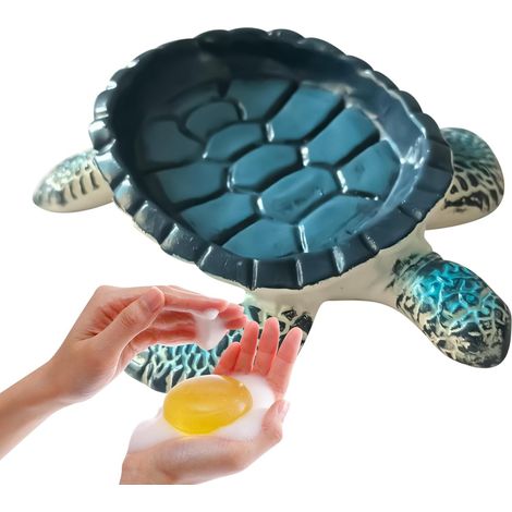 Soap Dish Turtle Shaped Organizer Self Draining Soap Dish