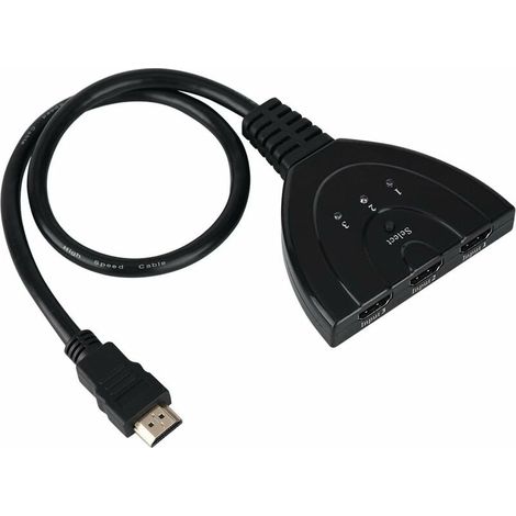 Convertisseur Audio HDMI Commutateur de Commutation Vidéo 1080P Câble de Conversion pour Adaptateur de Signal Fractionné HDMI 3 en 1 Sortie(50cm)
