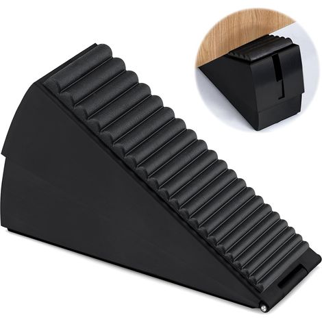 Grande Butée de Porte en Acier Inoxydable à Ressort - Cale Pour Portes Lourdes - Hauteur Réglable 7,6 cm, Noir (1/5)