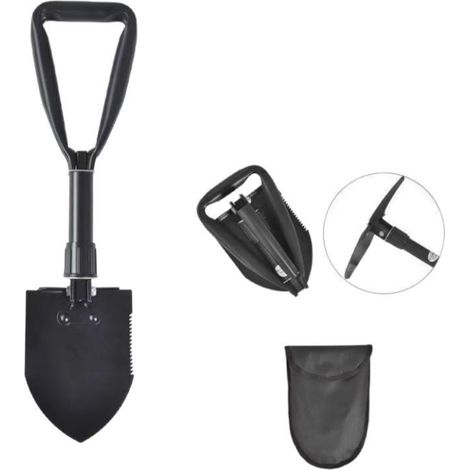 Noir - Mini Pelle Pliable et Portable multifonctionnelle Pelle Pliante Militaire Plus DE 30 MODÈLES Camping Plage Jardinage Voitu (1/5)