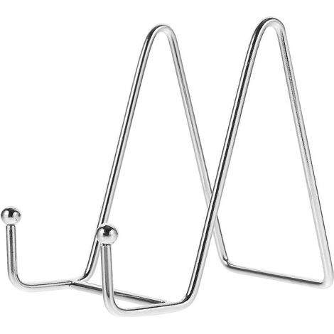 Support pour cadre photo, présentoir, support pour assiette, support en métal, chevalet photo-7.5X10.5X10.5CM-Silver (1/3)