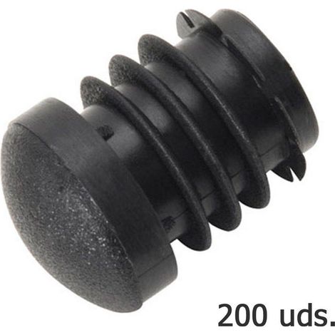Tappo terminale interno in plastica tondo nero per tubo esterno Ø 25 mm. Borsa 200 unità