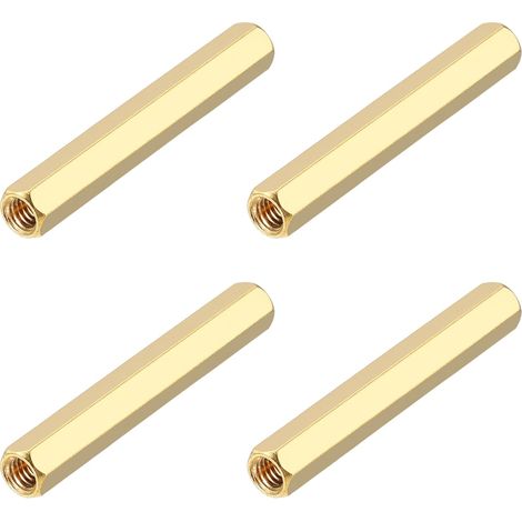 4PCS Écrou De Raccordement Hexagonal Longue, Laiton Filetage Femelle M5x45mm Entretoises Hexagonales Écrous D'Espacement Vis Pour Carte Mère Circuit Imprimé (Ton Or) (1/5)