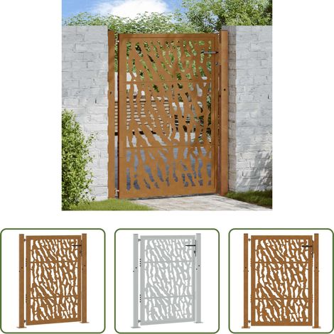 vidaXL Rostig - Gartentor 100x125 cm Verwitterungsstahl Trace-Design (1/5)