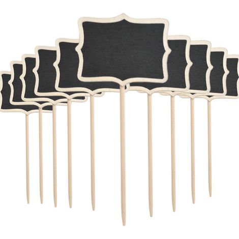 10 Pièces Mini Tableau Noir en Bois pour Messages avec Craie (1/5)