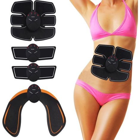 Estimulador muscular eléctrico - Abdomen, brazo y pierna - Naranja/Negro (1/5)