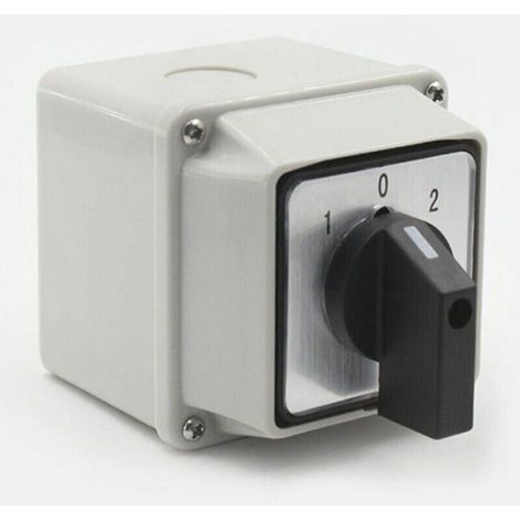 Commutateur Inverseur - 3 Positions 1-0-2 - 8 Bornes - 20 A 220 V - Fixation En Saillie - 1 Pièce (1/4)