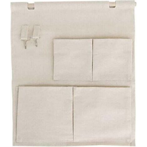 Ulisem Wall Storage Bags, Hanging Cotton Fabric Organizer, Solid Color Linen Pouch for Closet Door (1/4)