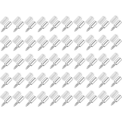 50 Pièces Vis Autotaraudeuses Support,Consoles Pour Etagères,Self-Tapping Screws Cabinet Laminate Support,Utilisé Pour Les Etagères en Verre Etc (1/5)