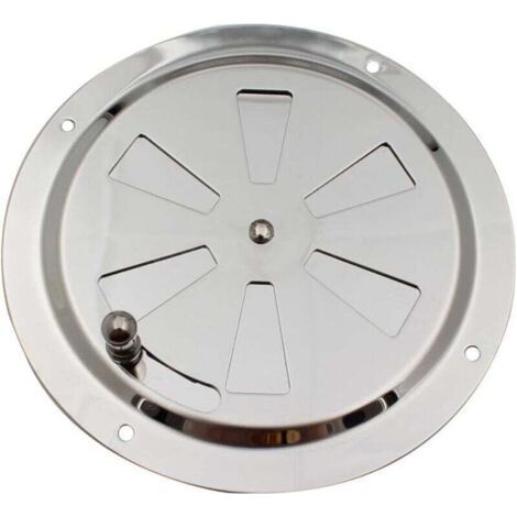 Sortie d'air ronde en acier inoxydable à ouverture et fermeture manuelles, ventilation murale à conduit plat, 1 pièce (1/4)