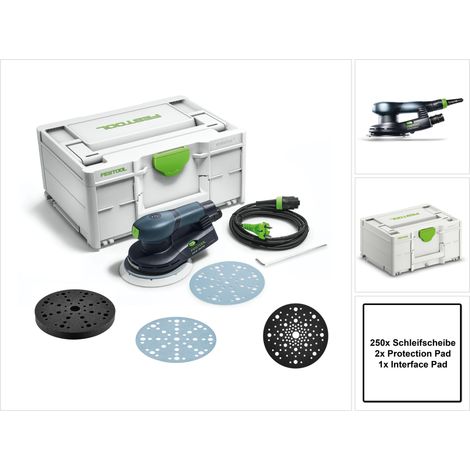 Festool ETS EC150/3 EQ-Plus Ponceuse excentrique 400 W 150 mm Brushless + 250x disques + 2x Protection Pad + Interface Pad + systainer (1/5)