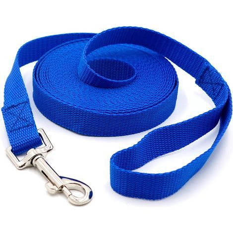 1.8m Puppy/Dog Leash – Strong, traditional-style leash with easy-to-use hook, ideal for small, medium, and large dogs (blue, 1.6cm x 1.8m) (1/5)