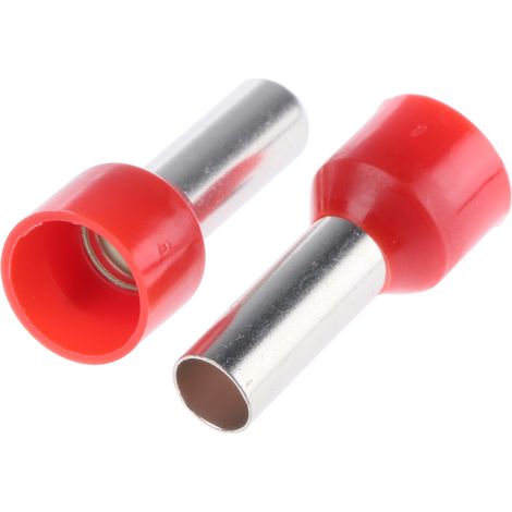 Embout à sertir 10mm², Rouge, longueur 12mm ( Prix pour Sachet de 100 )