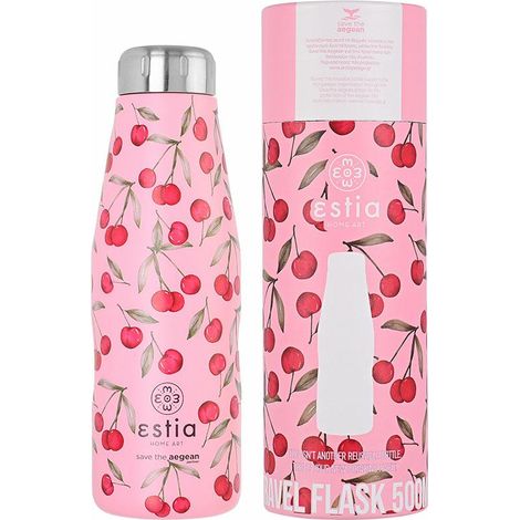 500 ml Thermosflasche mit Kirsch-Rosen-Motiv (1/5)